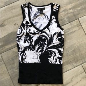 WHBM Black & White Sweater Tank Small Excellent